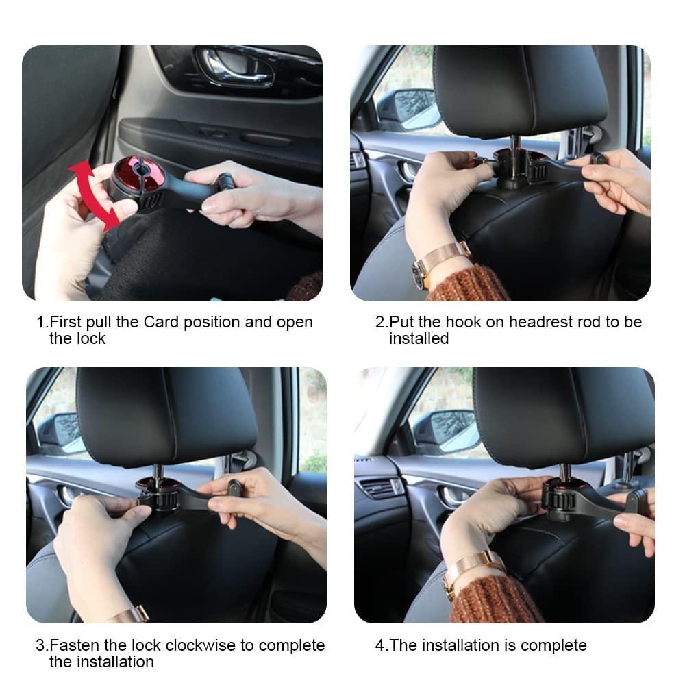 Car Seat Back Hooks with Phone Holder